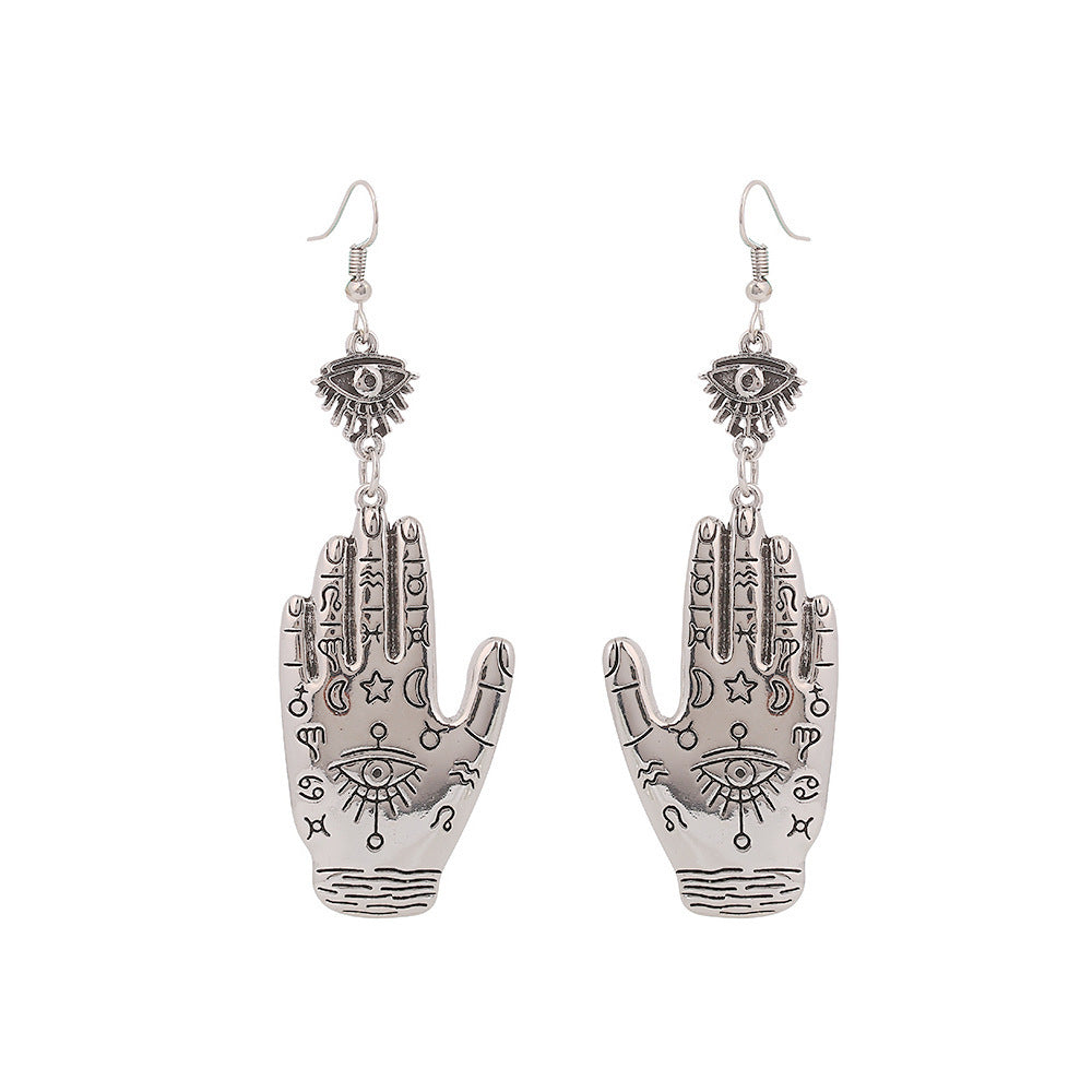 Evil Eye Fatima Palm Earrings