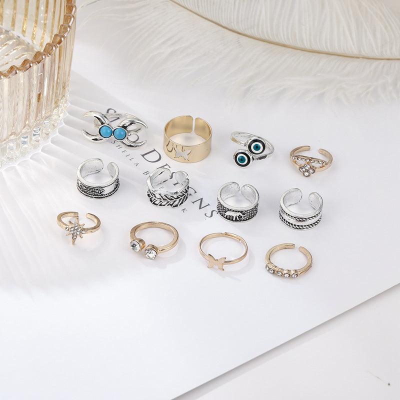 Turquoise Two-tone 12 Pieces Suit Toe Ring