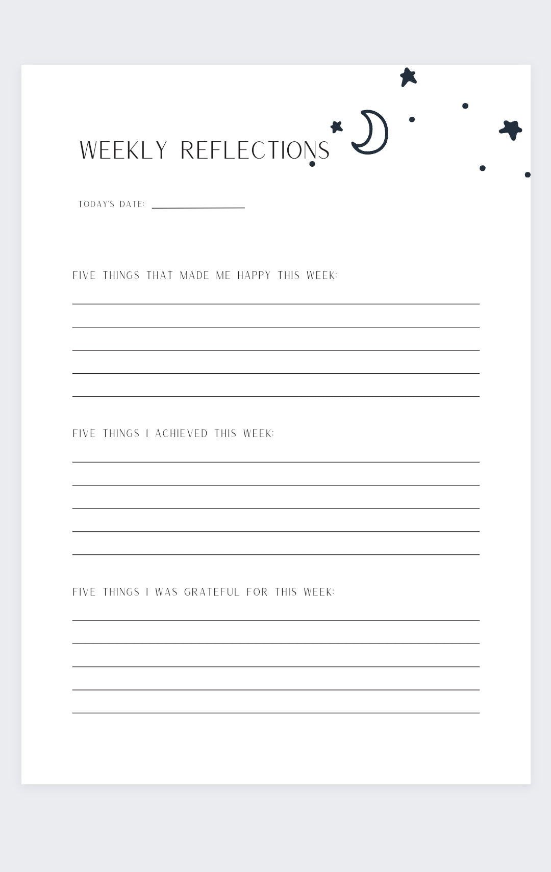 Printable Daily Gratitude Journal
