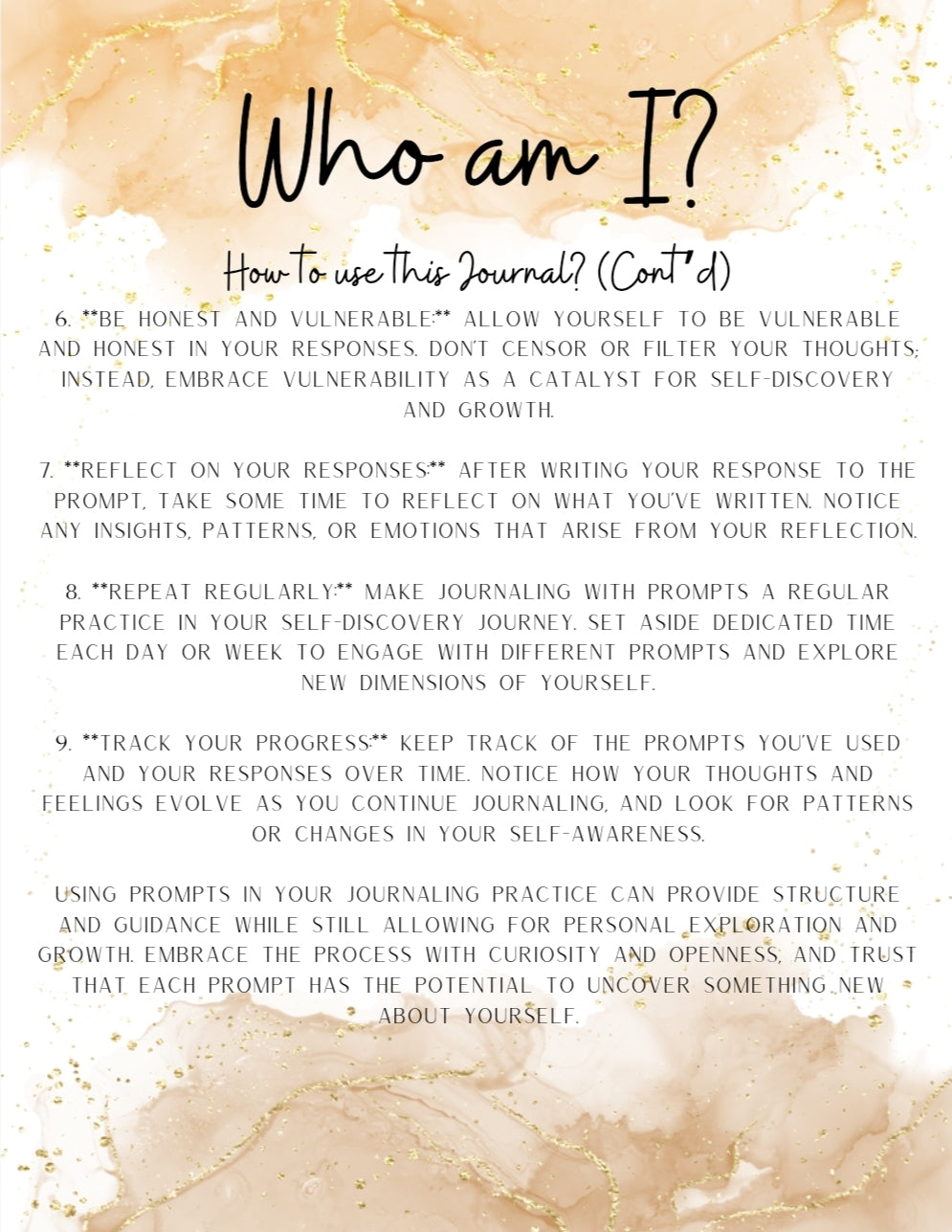 Printable Who am I? Journal