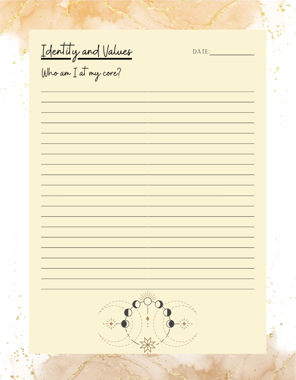 Printable Who am I? Journal