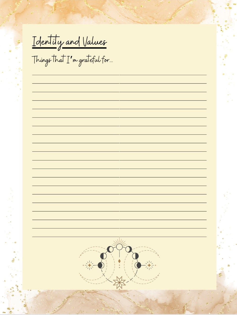 Printable Who am I? Journal