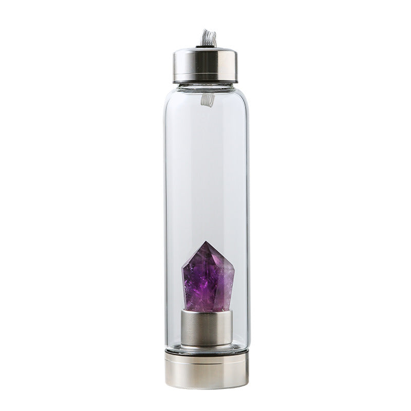 Amethyst Glass Water Bottle