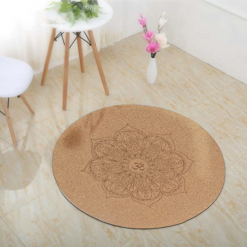 Non-slip natural rubber round meditation mat