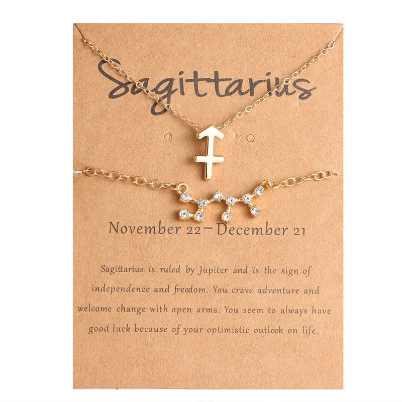 Zodiac Bracelet Necklace Card Set