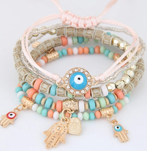 Multi Layered Evil Eye Bracelets