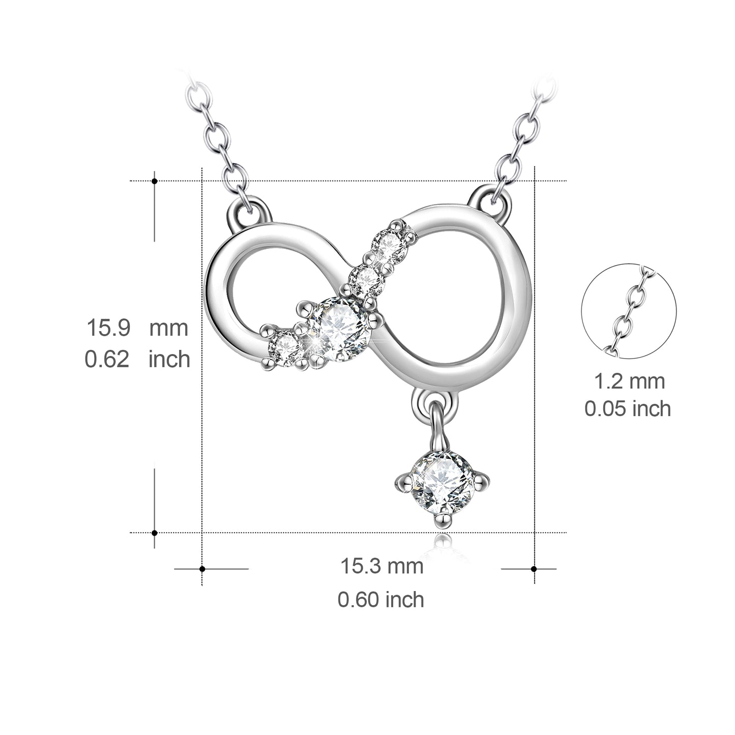 Infinite Pendant Diamante Necklace