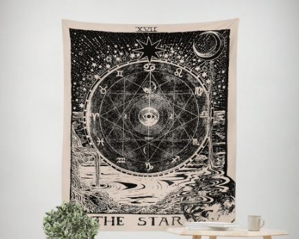 Astrology star sun star moon tapestry