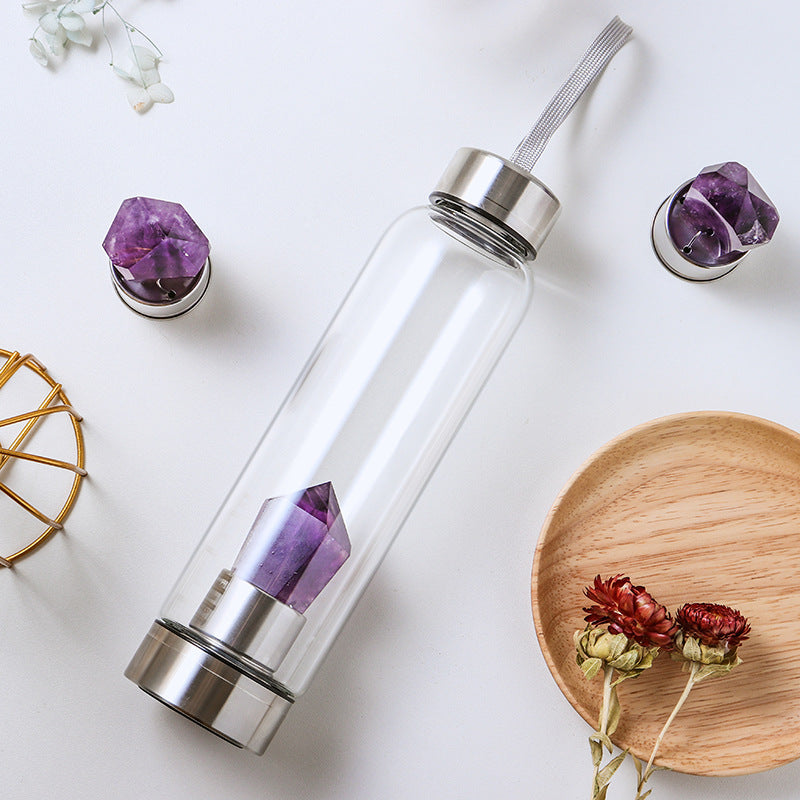 Amethyst Glass Water Bottle