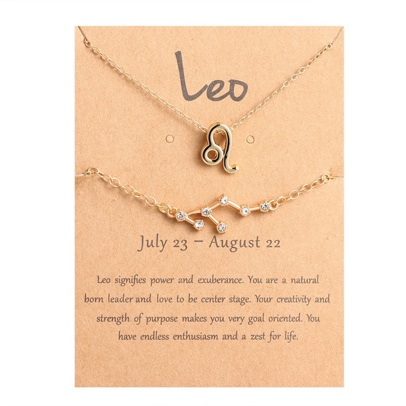 Zodiac Bracelet Necklace Card Set