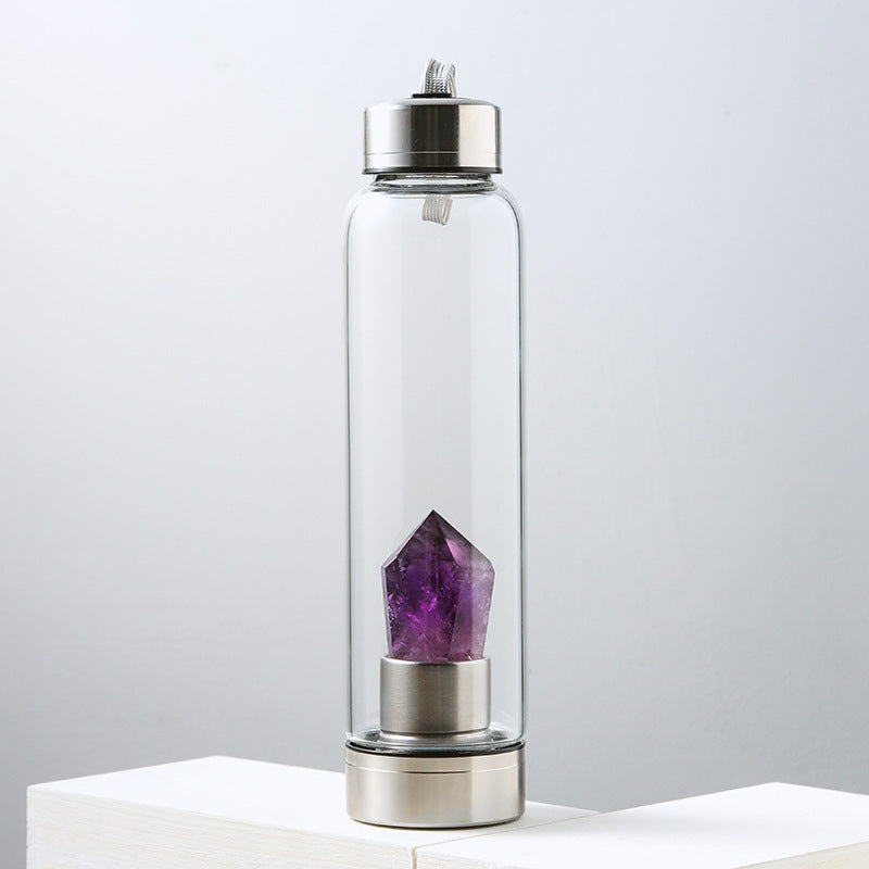 Amethyst Glass Water Bottle