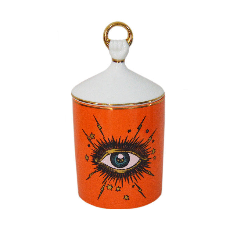 Candle Holder Ceramic Eye Jar