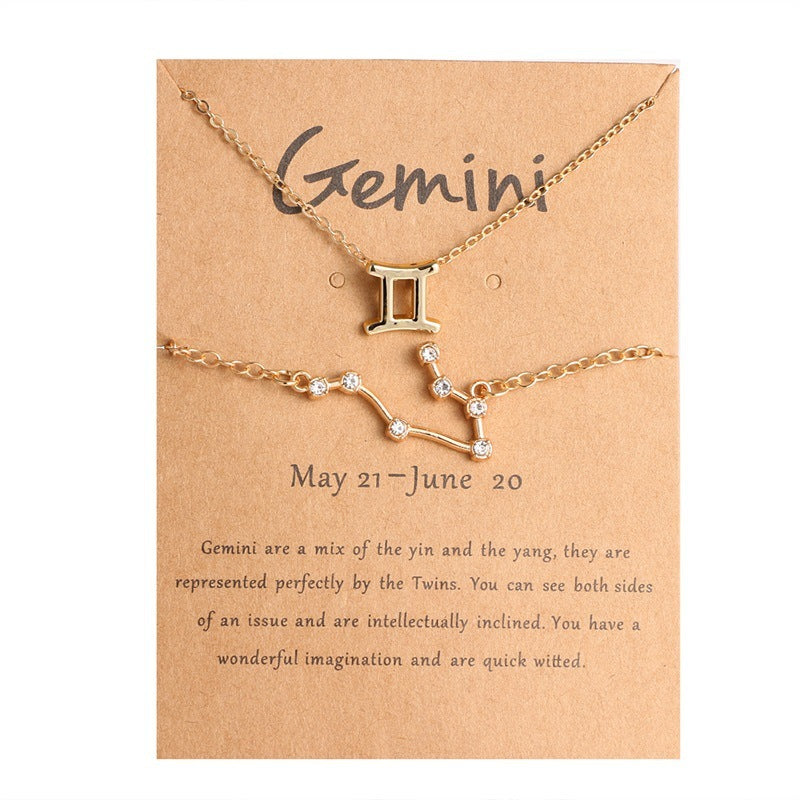 Zodiac Bracelet Necklace Card Set