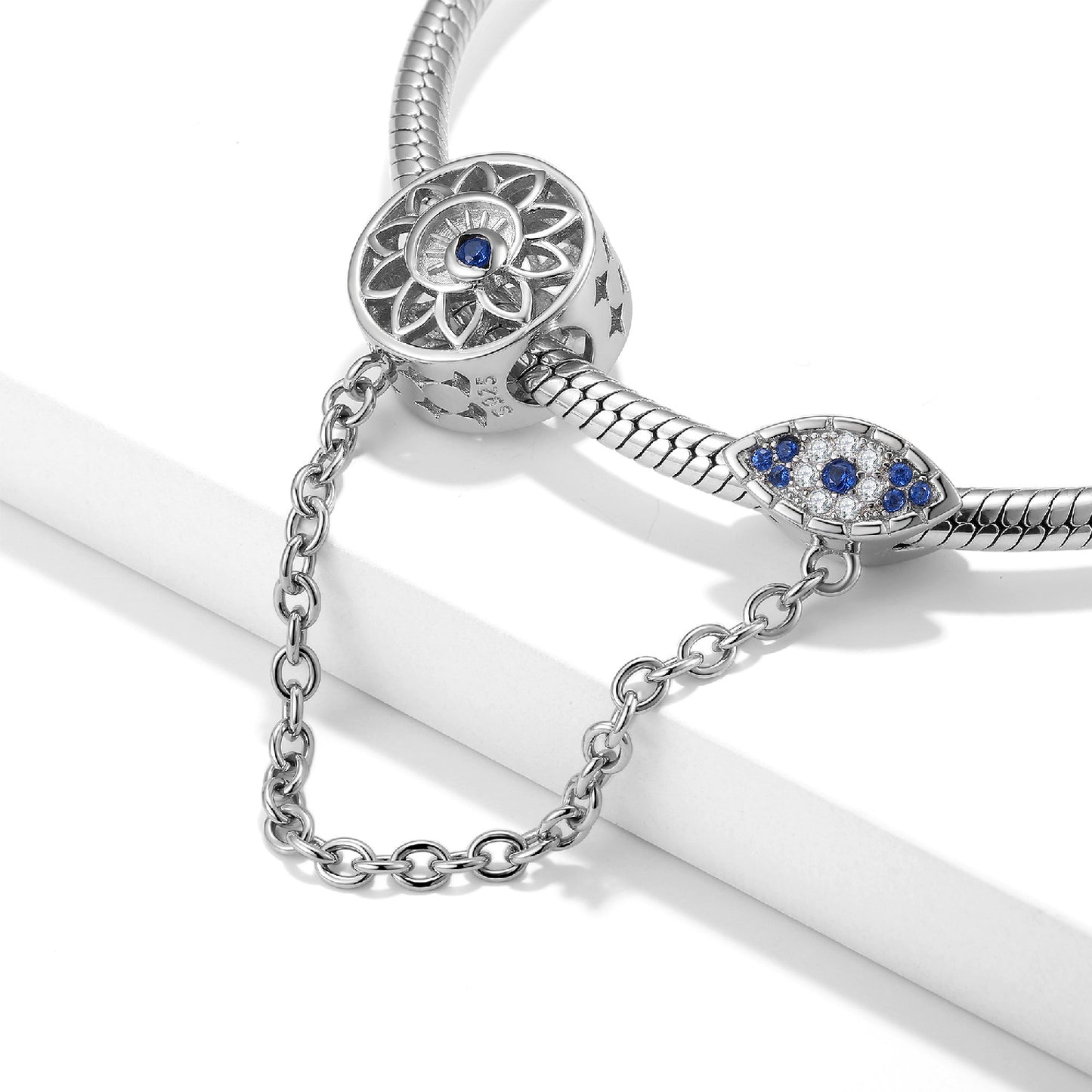 Evil Eye Bracelet Safety Chain