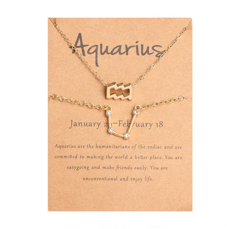 Zodiac Bracelet Necklace Card Set