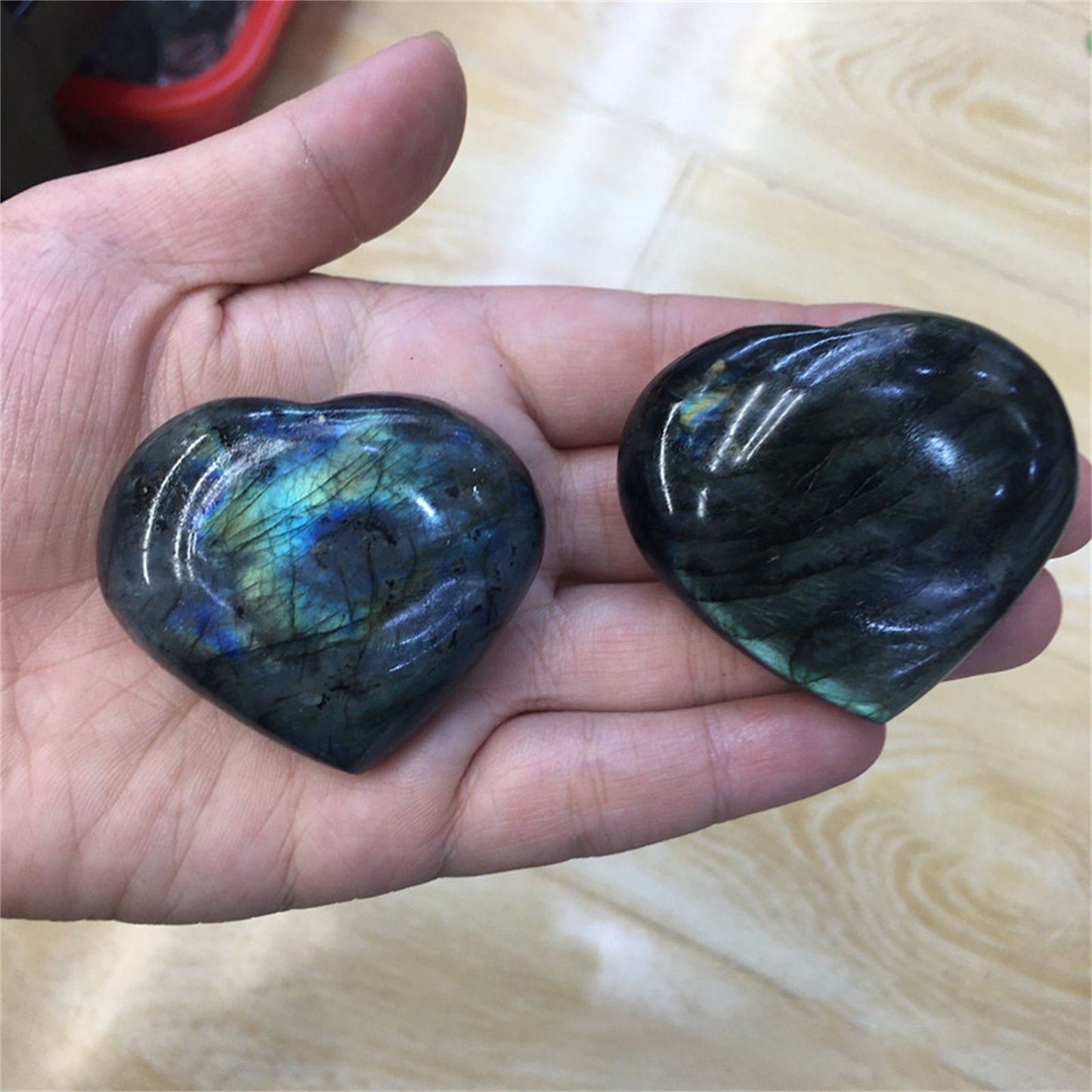 Labradorite Palm Stone Heart Shaped