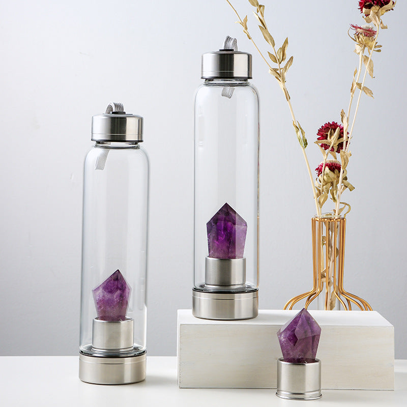 Amethyst Glass Water Bottle