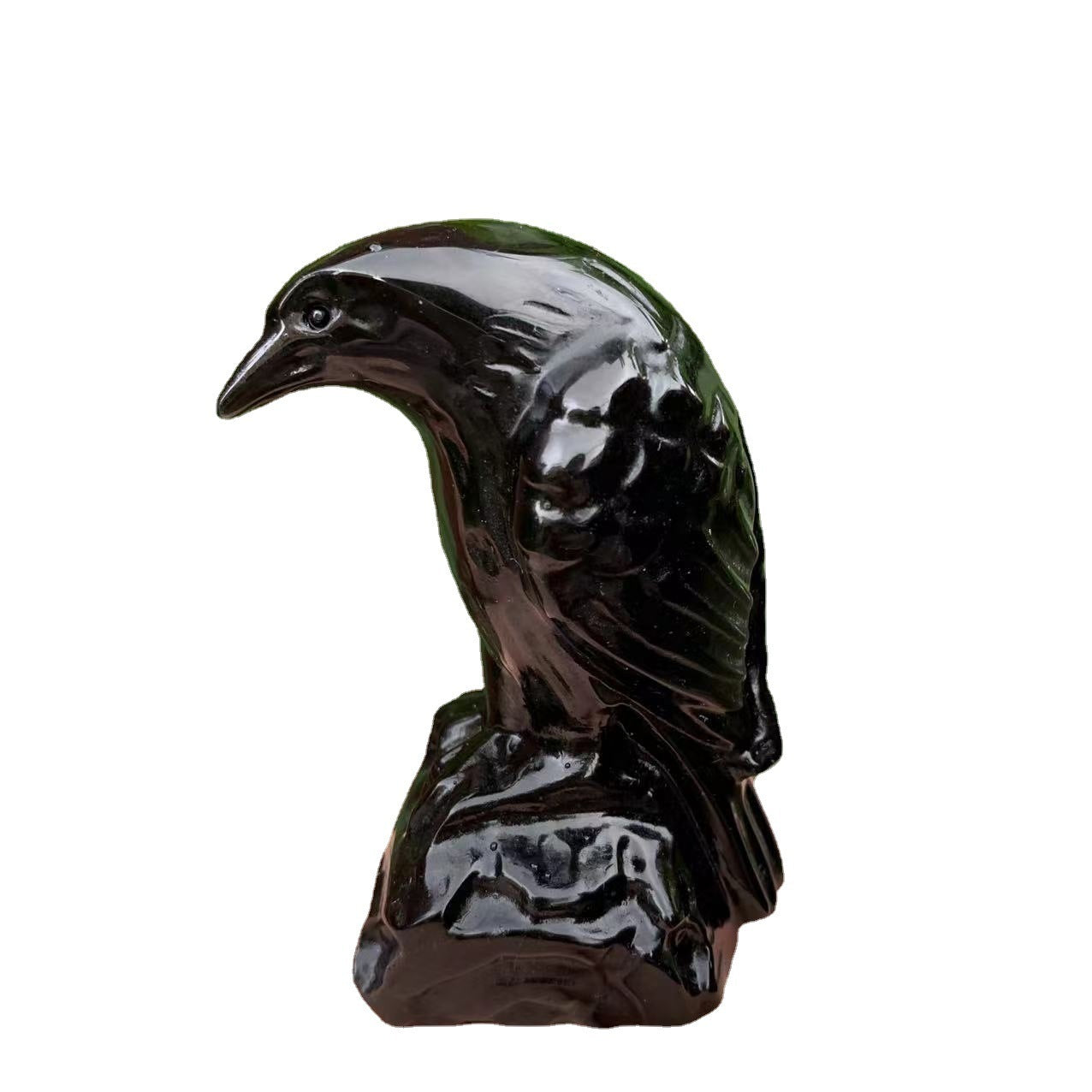 Obsidian Crow Carving