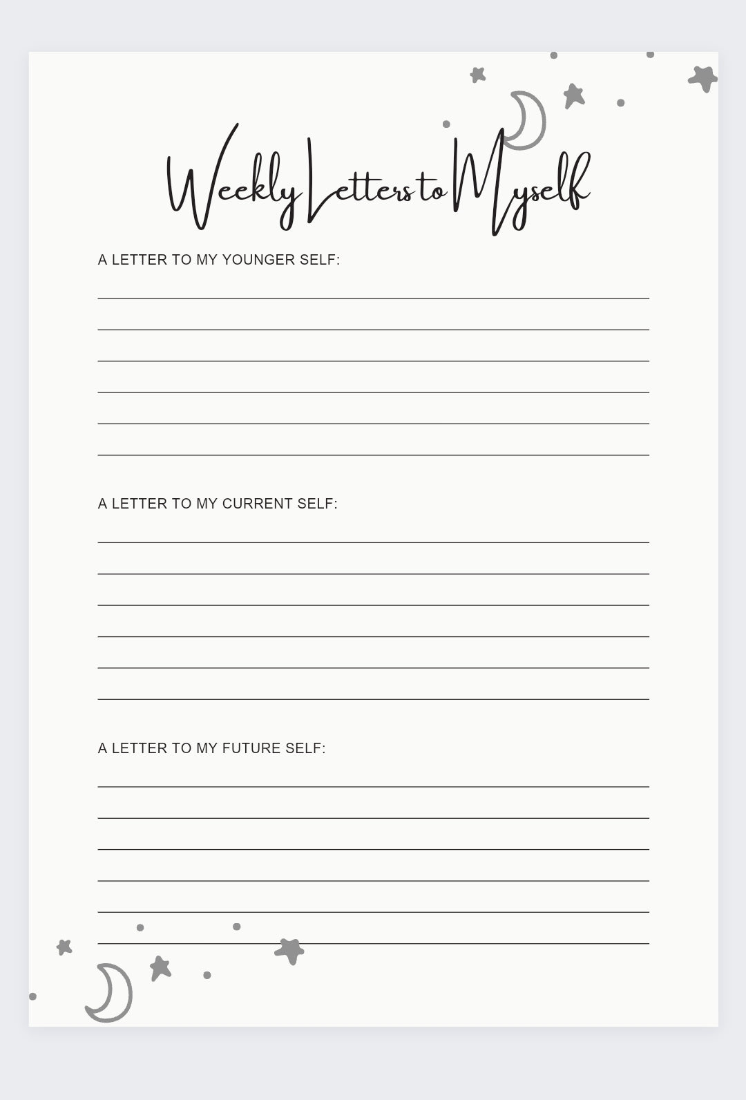 Printable Self care + Gratitude Journal