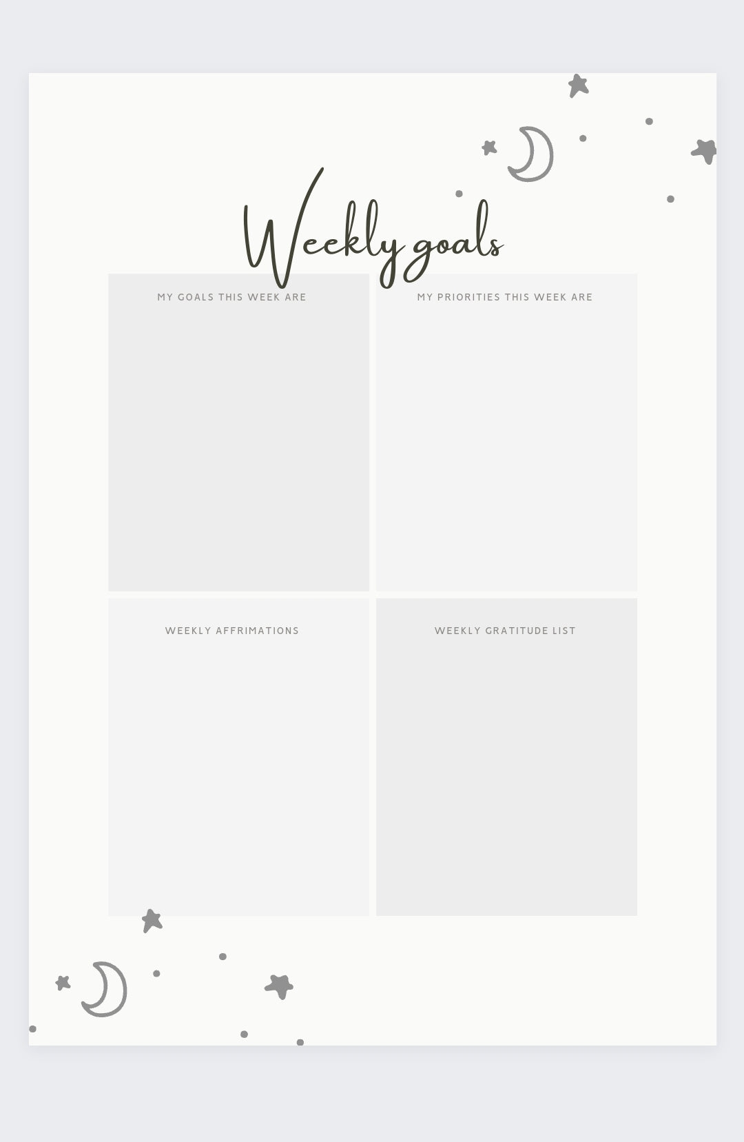 Printable Self care + Gratitude Journal