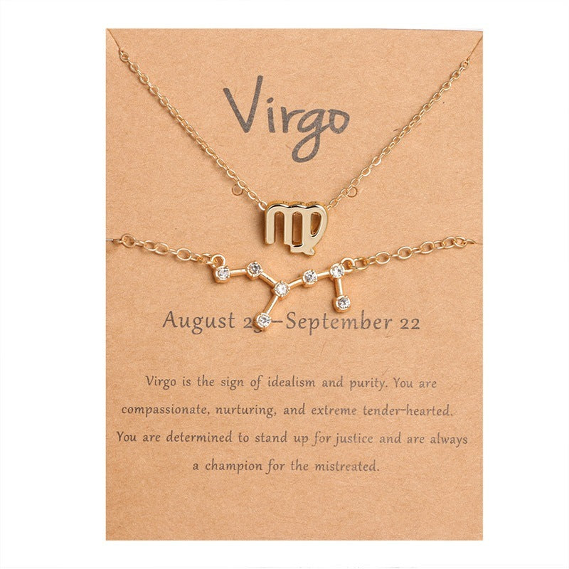 Zodiac Bracelet Necklace Card Set