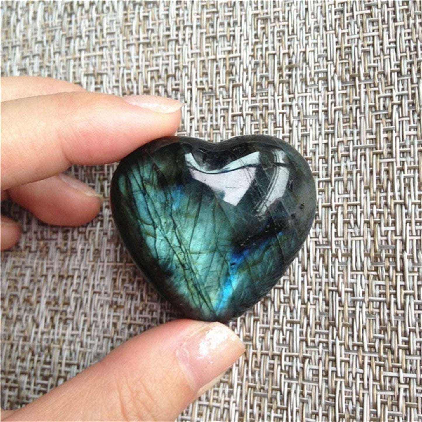 Labradorite Palm Stone Heart Shaped