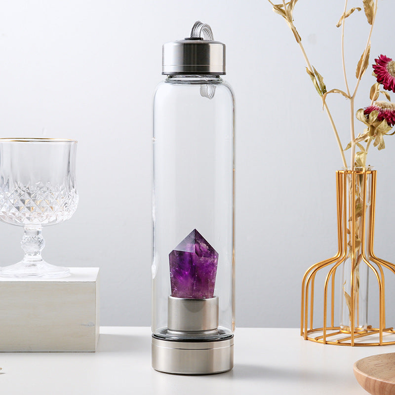 Amethyst Glass Water Bottle