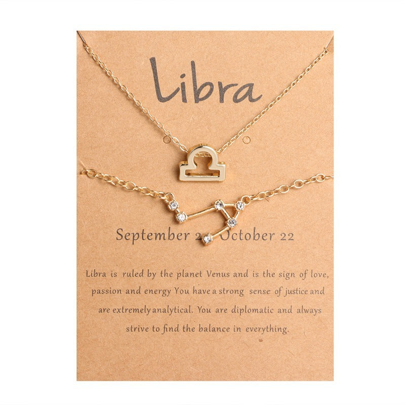 Zodiac Bracelet Necklace Card Set