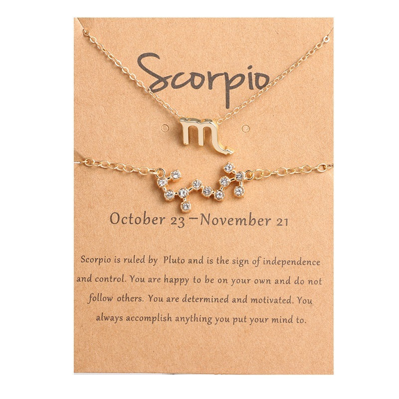 Zodiac Bracelet Necklace Card Set